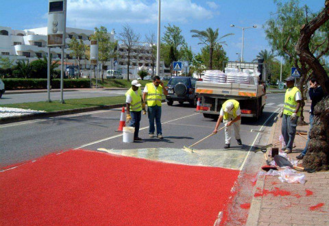 鷹手營子礦區塑膠跑道施工